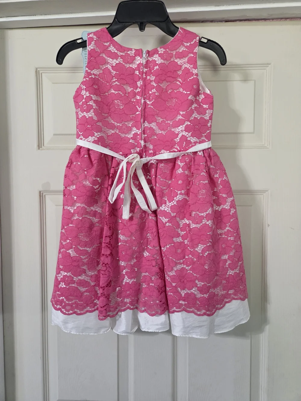 Ya Ya Fairies Hot Pink Floral Lace Princess Dress with Crystal Brooch